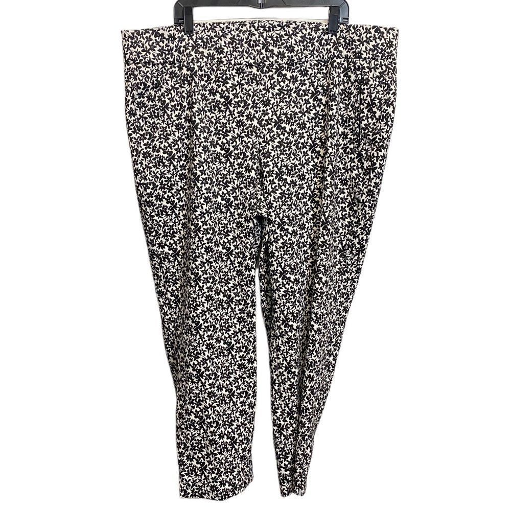 NWT LANE BRYANT THE ALLIE Skinny Ankle Black White Pants Sz 24 R Work Corporate